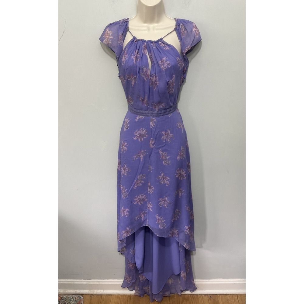 Elizabeth And James Dress 2 Purple Silk Sandy Hi Low Maxi Fairy Boho Chic ASO